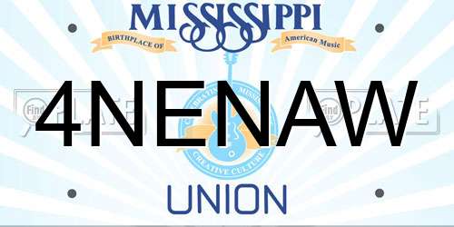 4NENAW Mississippi License Plate