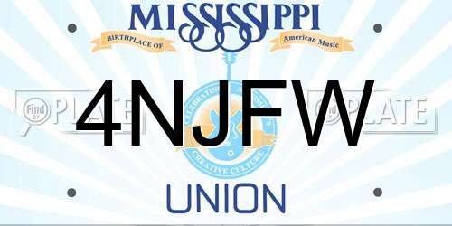 4NJFW Mississippi License Plate