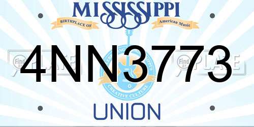 4NN3773 Mississippi License Plate