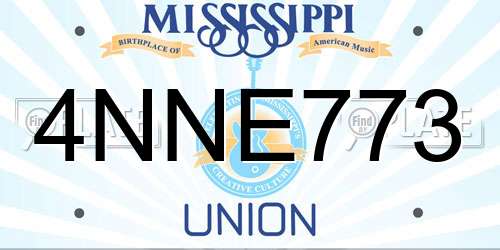 4NNE773 Mississippi License Plate
