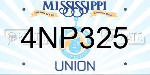 4NP325 Mississippi License Plate