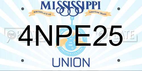 4NPE25 Mississippi License Plate