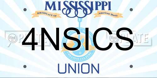 4NSICS Mississippi License Plate