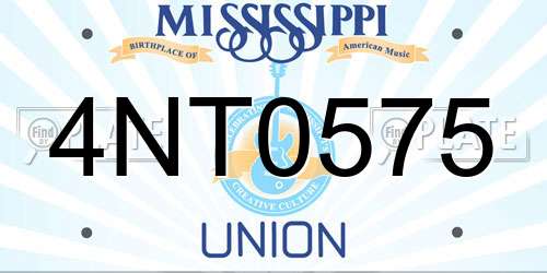 4NT0575 Mississippi License Plate