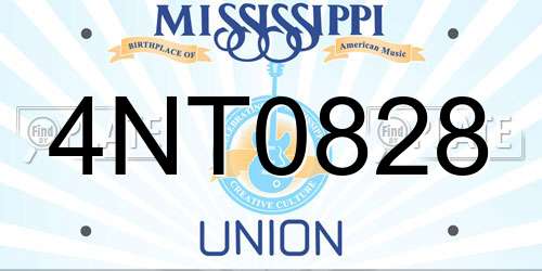 4NT0828 Mississippi License Plate