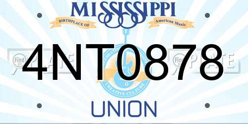 4NT0878 Mississippi License Plate