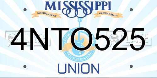 4NTO525 Mississippi License Plate