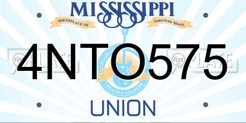 4NTO575 Mississippi License Plate