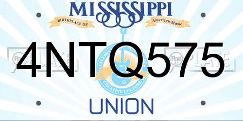 4NTQ575 Mississippi License Plate
