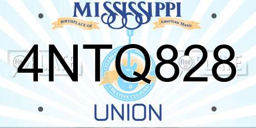 4NTQ828 Mississippi License Plate