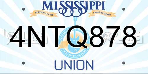 4NTQ878 Mississippi License Plate