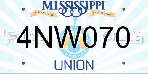 4NW070 Mississippi License Plate