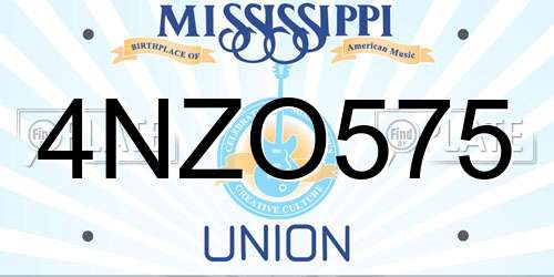 4NZO575 Mississippi License Plate