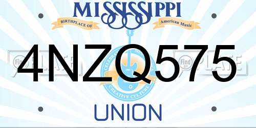 4NZQ575 Mississippi License Plate