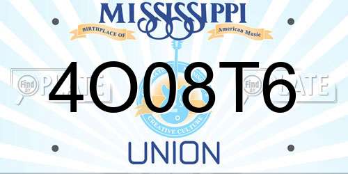 4O08T6 Mississippi License Plate