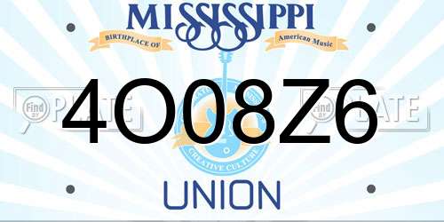 4O08Z6 Mississippi License Plate