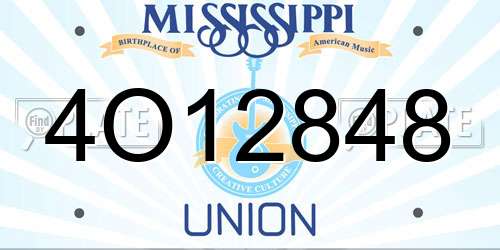 4O12848 Mississippi License Plate
