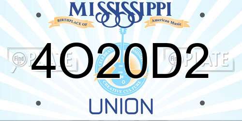 4O20D2 Mississippi License Plate