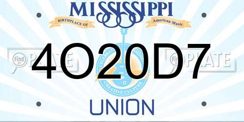 4O20D7 Mississippi License Plate