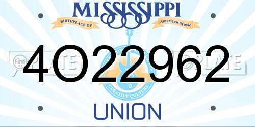 4O22962 Mississippi License Plate