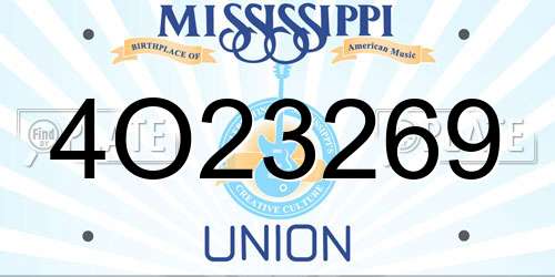 4O23269 Mississippi License Plate