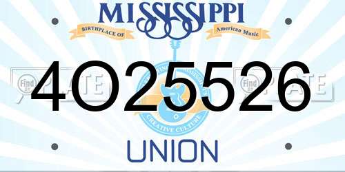 4O25526 Mississippi License Plate