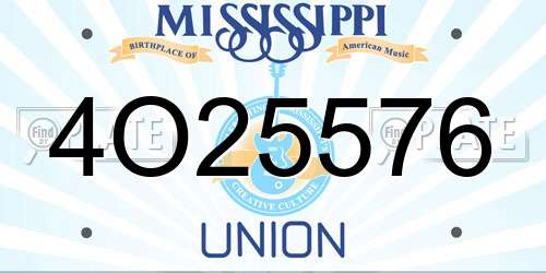 4O25576 Mississippi License Plate