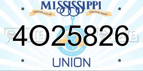4O25826 Mississippi License Plate