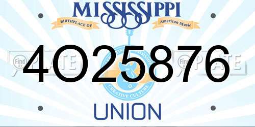 4O25876 Mississippi License Plate
