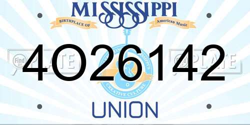 4O26142 Mississippi License Plate
