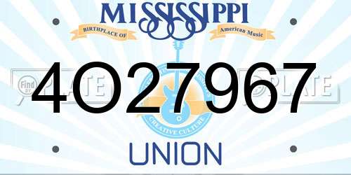 4O27967 Mississippi License Plate
