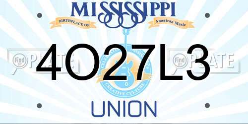 4O27L3 Mississippi License Plate