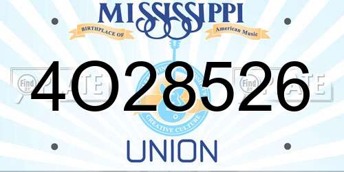 4O28526 Mississippi License Plate