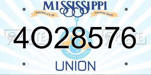 4O28576 Mississippi License Plate