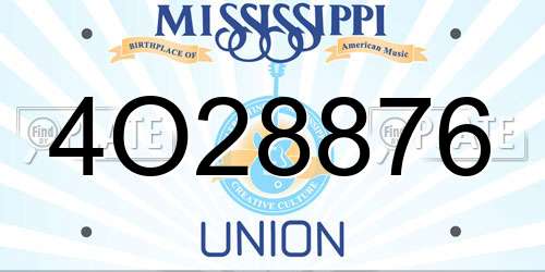 4O28876 Mississippi License Plate