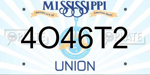 4O46T2 Mississippi License Plate