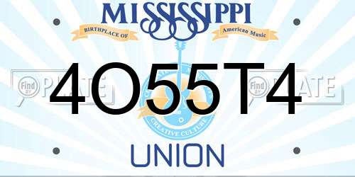 4O55T4 Mississippi License Plate