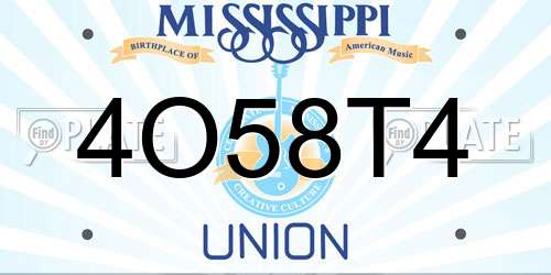 4O58T4 Mississippi License Plate