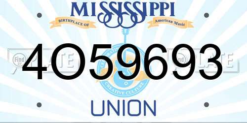 4O59693 Mississippi License Plate
