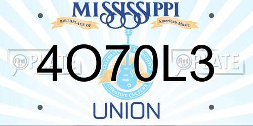 4O70L3 Mississippi License Plate