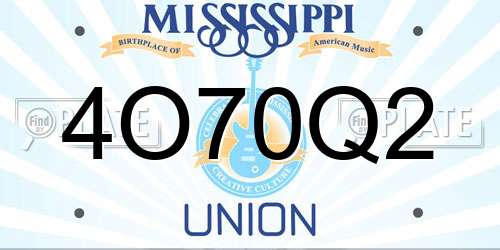 4O70Q2 Mississippi License Plate