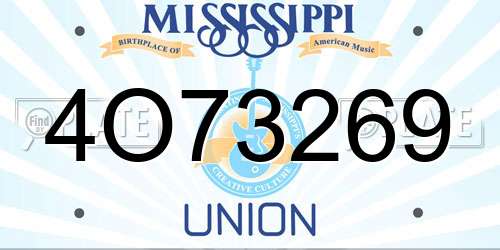 4O73269 Mississippi License Plate