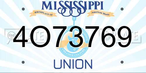 4O73769 Mississippi License Plate