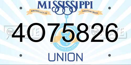 4O75826 Mississippi License Plate