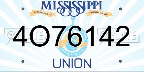 4O76142 Mississippi License Plate