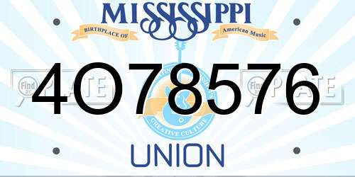 4O78576 Mississippi License Plate