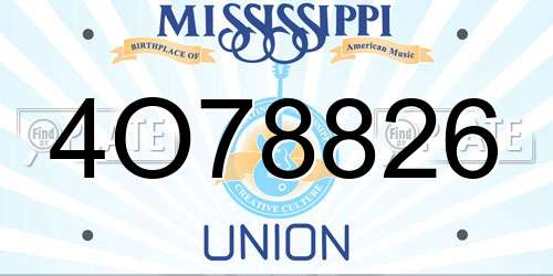 4O78826 Mississippi License Plate
