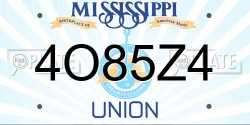 4O85Z4 Mississippi License Plate