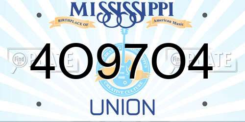 4O97O4 Mississippi License Plate