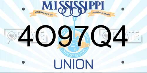 4O97Q4 Mississippi License Plate